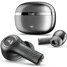 boAt Nirvana Ion 32dB Active Noise Cancellation, 120HRS, Bionic Mode, HIFI5 Bluetooth Headset  (Quartz white, True Wireless)
